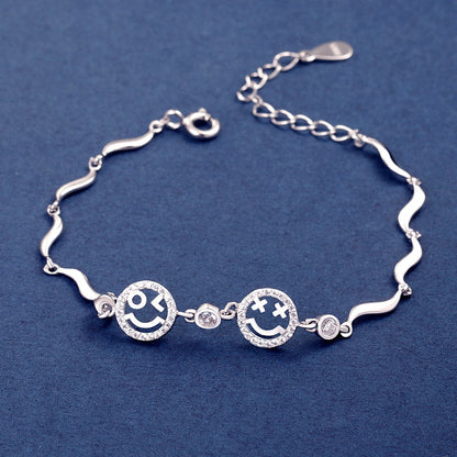 Sterling Silver Smile Diamond Bracelets
