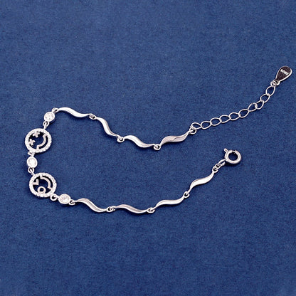 Sterling Silver Smile Diamond Bracelets
