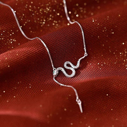 Sterling Silver Snake Dancing Necklace