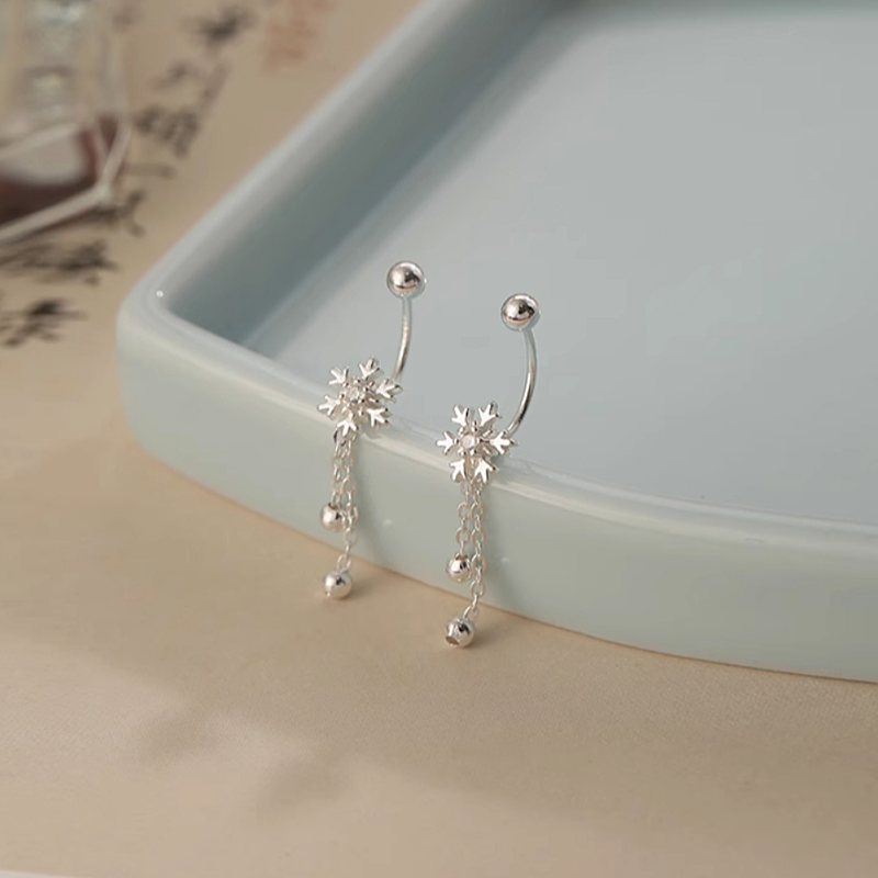 Sterling Silver Snowflake Jacket Earrings