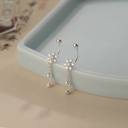 Sterling Silver Snowflake Jacket Earrings