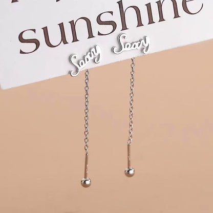 Sterling Silver Sorry Threader Earrings