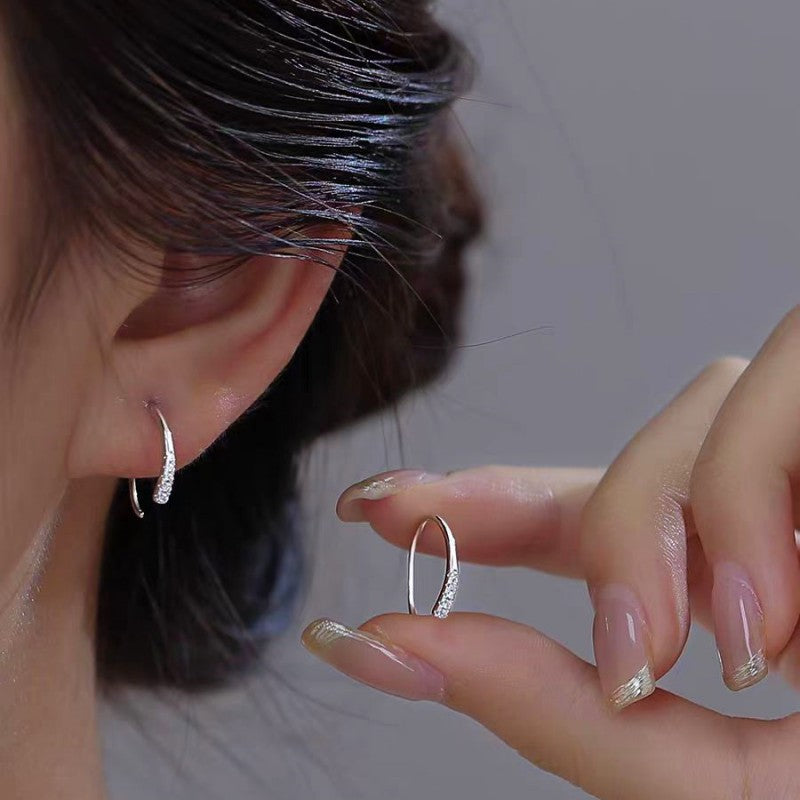 Sterling Silver Sparkling Diamond Earrings