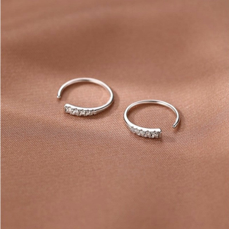 Sterling Silver Sparkling Diamond Earrings