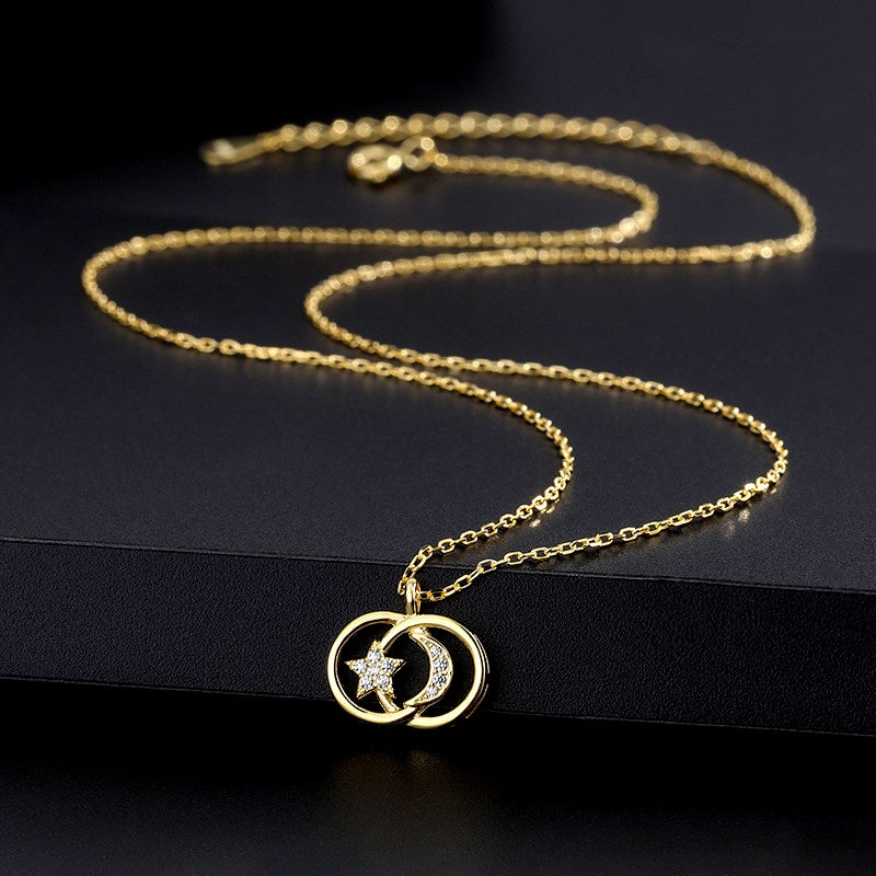 Sterling Silver Star And Moon Necklaces