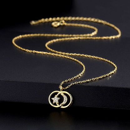 Sterling Silver Star And Moon Necklaces