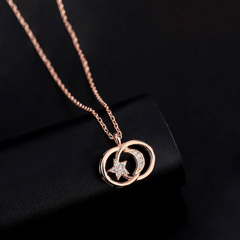 Sterling Silver Star And Moon Necklaces