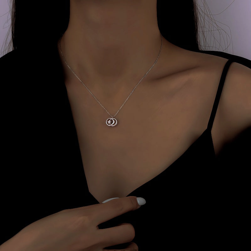 Sterling Silver Star And Moon Necklaces