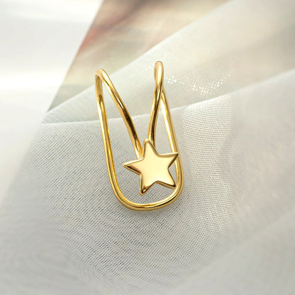 Sterling Silver Star Ear Clips ( 1 Pair )