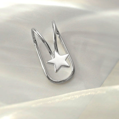 Sterling Silver Star Ear Clips ( 1 Pair )