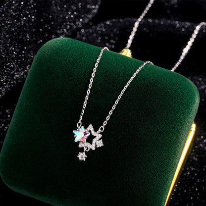 Sterling Silver Stone Star Necklace