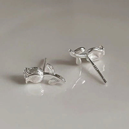 Sterling Silver Tulip Stud Earrings