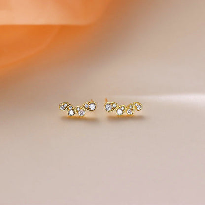 Sterling Silver Water Drop Stud Earrings