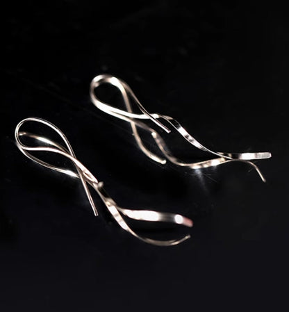 Sterling Silver Wavy Threader Earrings