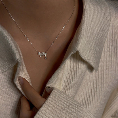 Sterling Silver Zircon Bairy Butterfly Necklace