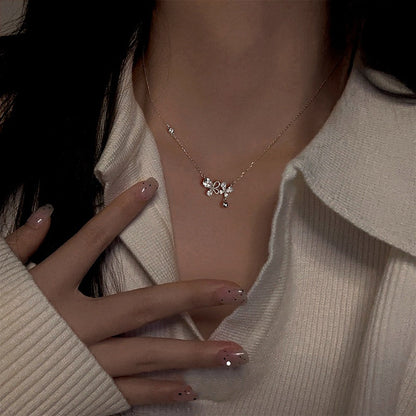Sterling Silver Zircon Bairy Butterfly Necklace