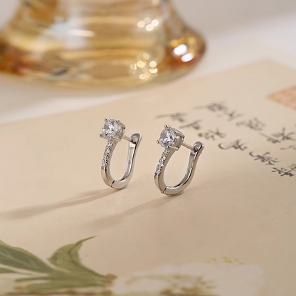 Sterling Silver Zircon Diamond Earrings