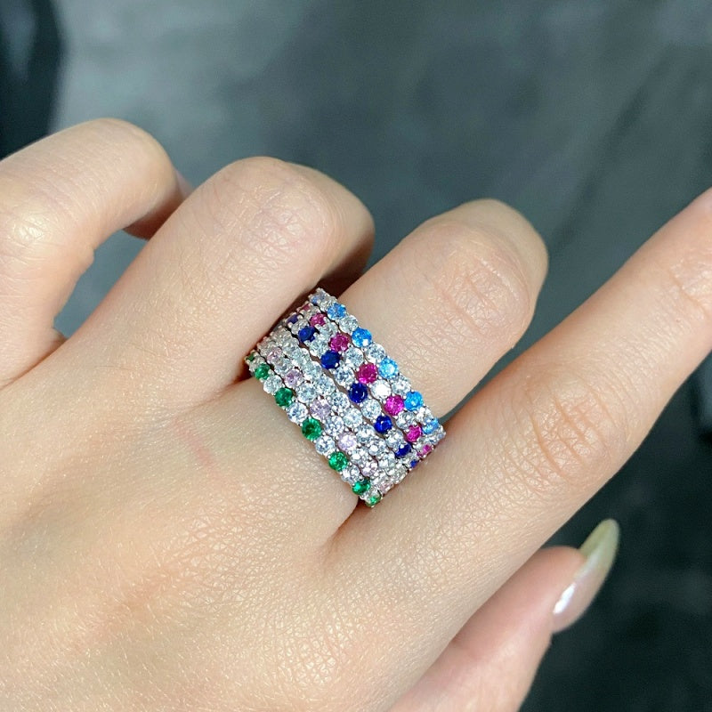 Sterling Silver Zircon Diamond Gemstone Rings
