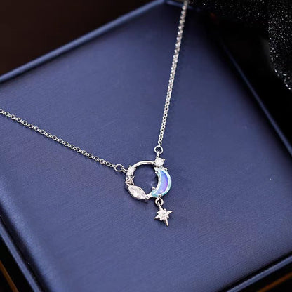 Sterling Silver Zircon Nice to Meet You Necklaces
