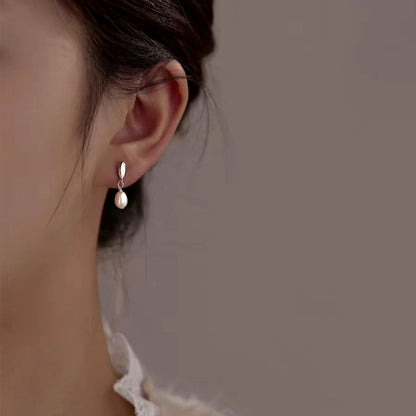 Sterling Silver Zircon Pearl Earrings