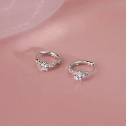 Sterling Silver Zircon Star Earrings