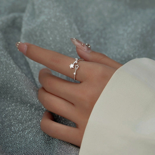 Sterling Silver Zircon Star Rings