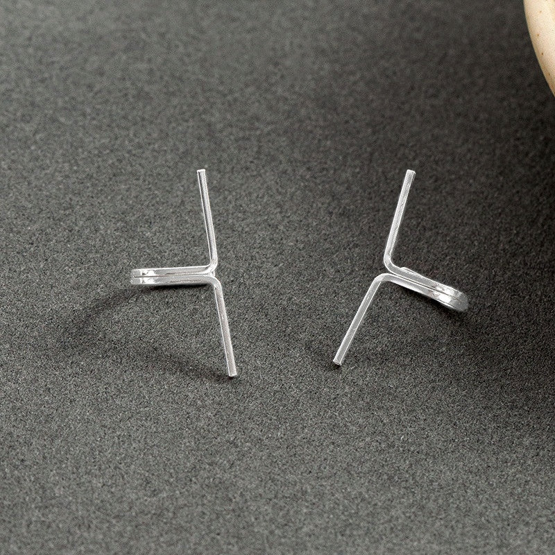 Sterling Silver Cross-Border Ear Clips ( 1 Pair )
