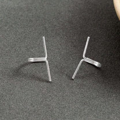 Sterling Silver Cross-Border Ear Clips ( 1 Pair )