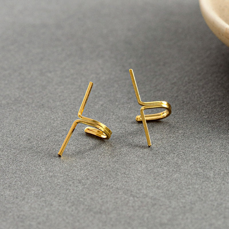 Sterling Silver Cross-Border Ear Clips ( 1 Pair )
