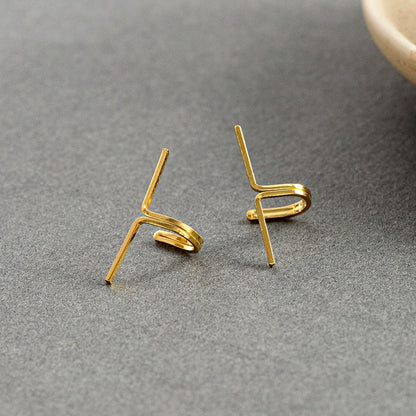 Sterling Silver Cross-Border Ear Clips ( 1 Pair )