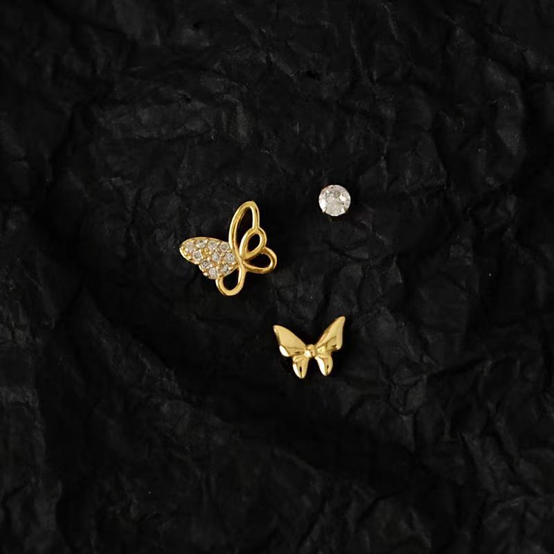 Sterling Silver Star Moon Butterfly Stud Sets