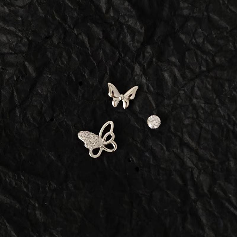 Sterling Silver Star Moon Butterfly Stud Sets