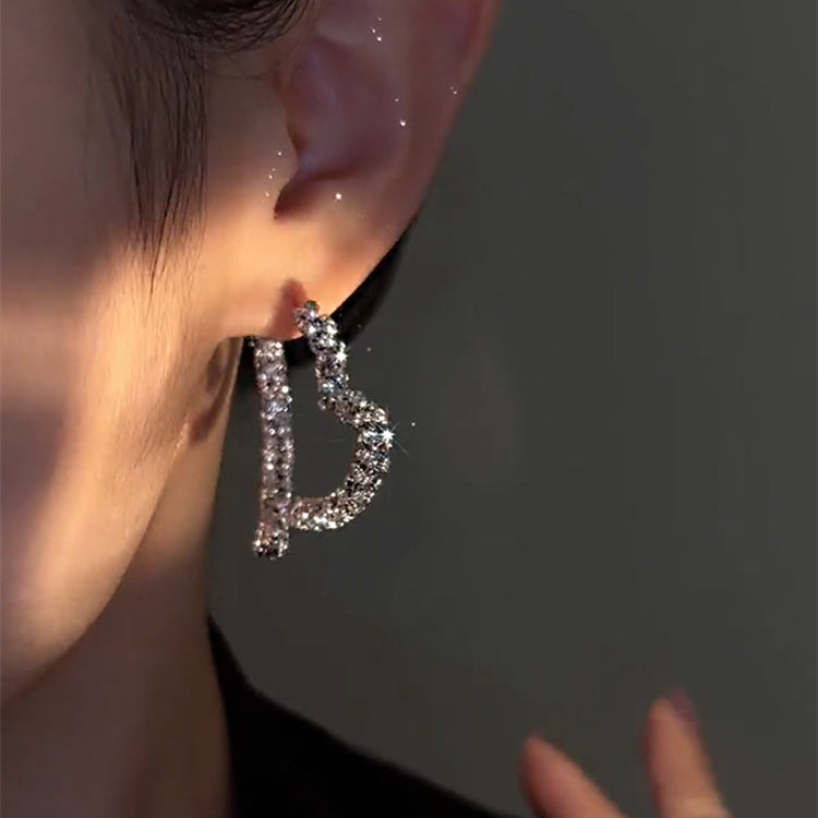 Heart Design Elegant Zircon Earrings