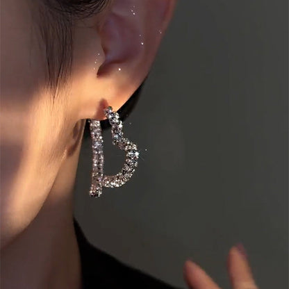 Heart Design Elegant Zircon Earrings