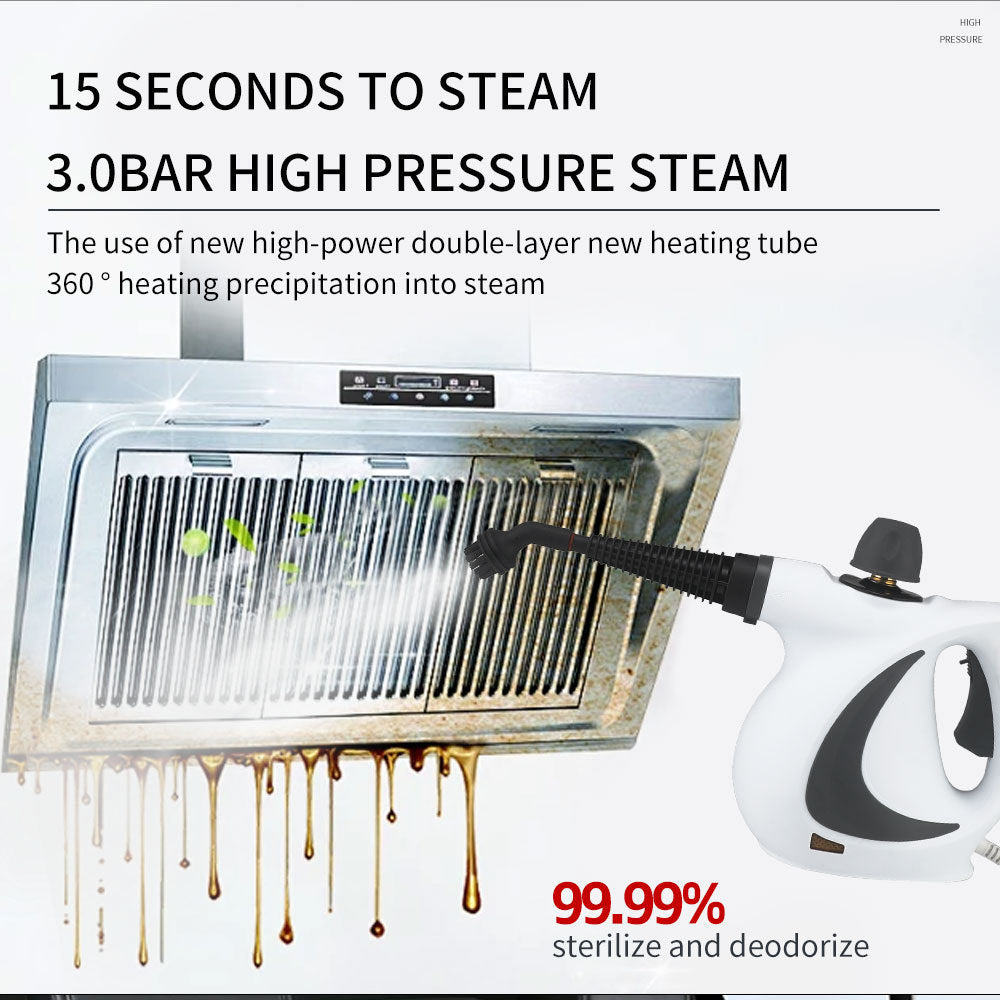 PureSteam Pro -Pressurized Handheld Multi-Surface Natural Steam Cleaner with 12 pcs Accessories