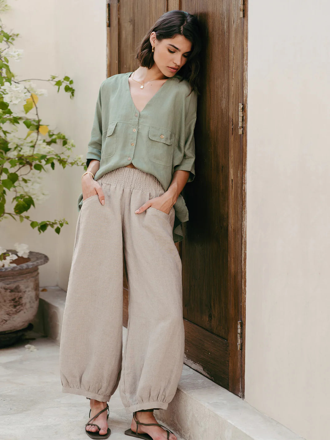Sadhu French Linen Pants Dusty Pink