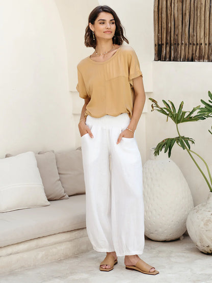 Sadhu French Linen Pants Dusty Pink