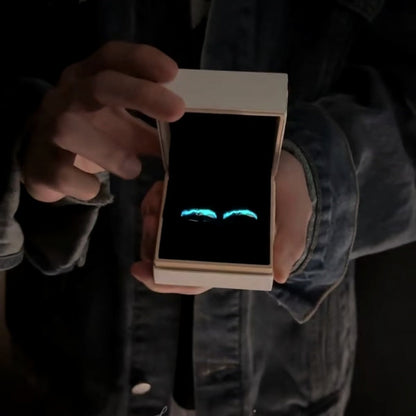 Sterling Silver Adjustable Luminous Couple Rings