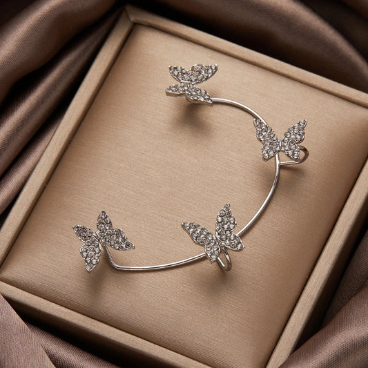 New Silver Butterfly Ear