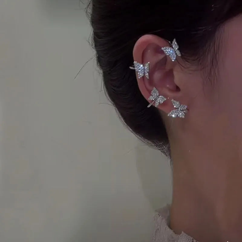 New Silver Butterfly Ear