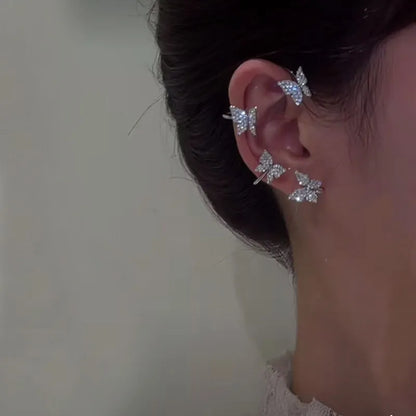 New Silver Butterfly Ear