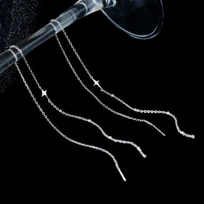Sterling Silver Long Threader Earrings