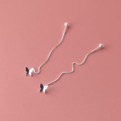 Sterling Silver Little Butterfly Threader Earrings