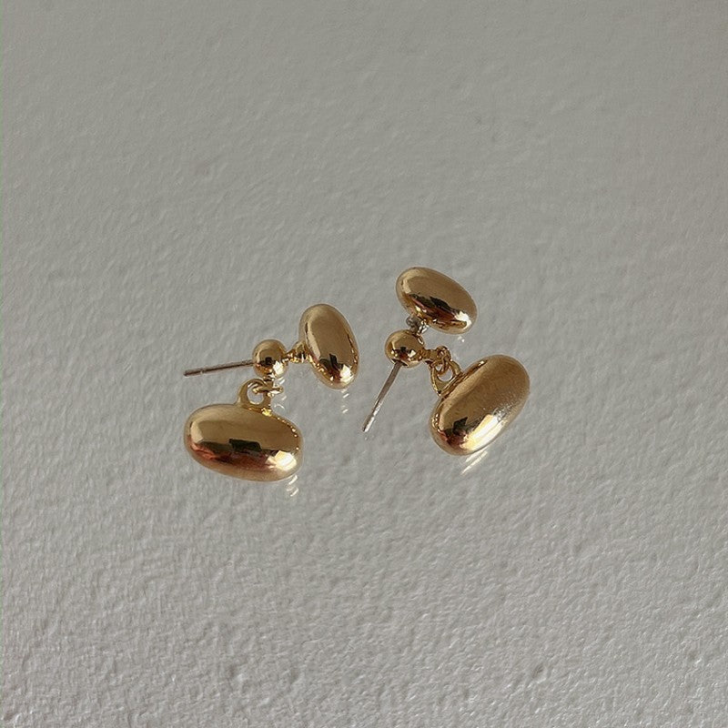 14K Gold-plated Bean Jacket Earrings