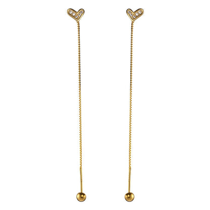 Sterling Silver Heart Screw Threader Earrings