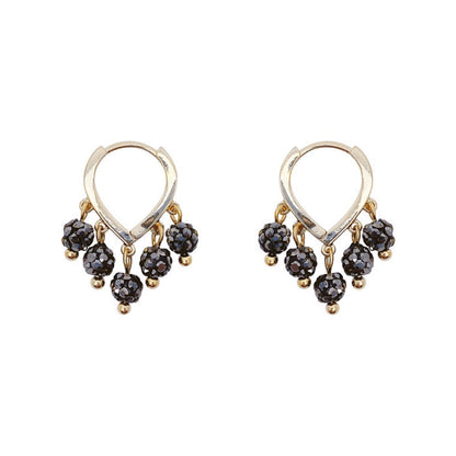 14K Gold-plated Black Retro Earrings