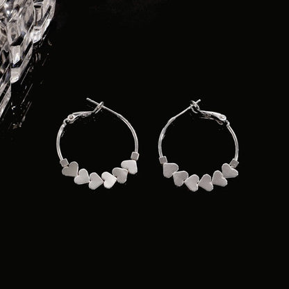 14k Gold-plated Love  Heart Hoop Earrings