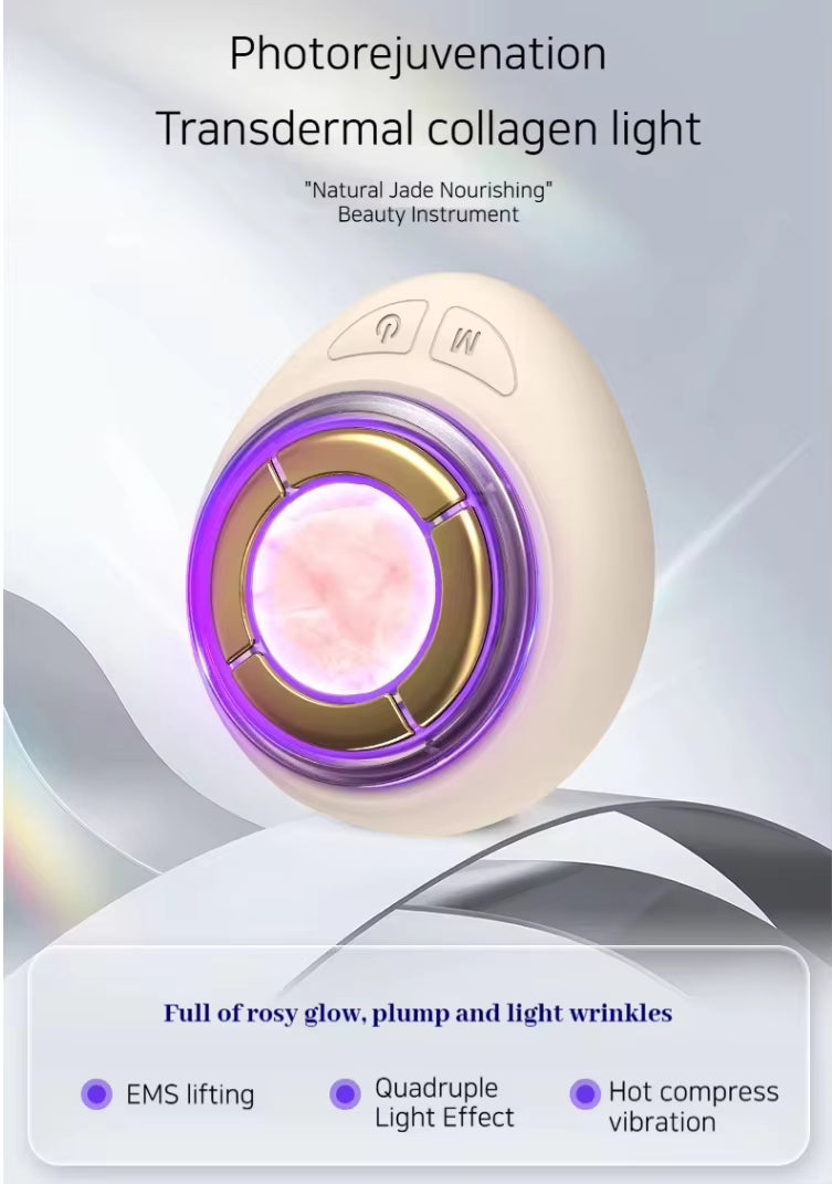 Jade Glow LED Facial Massager – 4 Light Modes for Lift & Glow